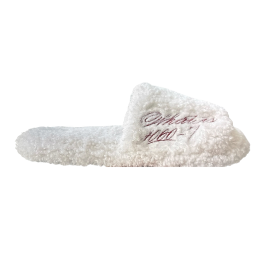 '1000-7' Fur Slides (WHITE)