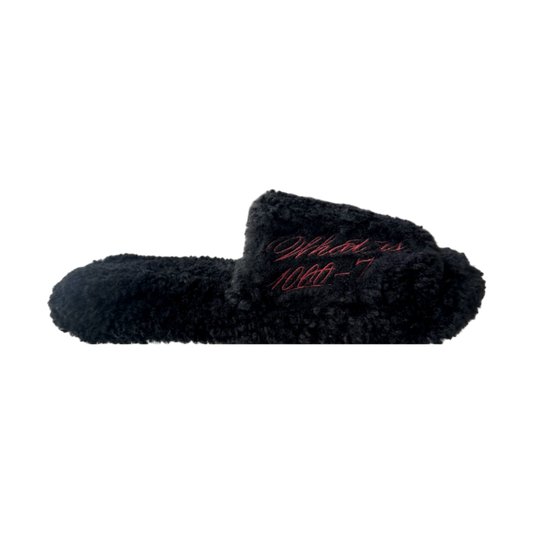 '1000-7' Fur Slides (BLACK)