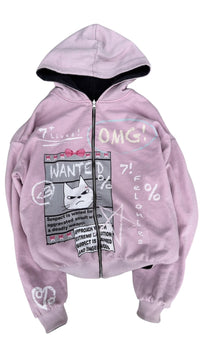 'wanted' reversible zip-up